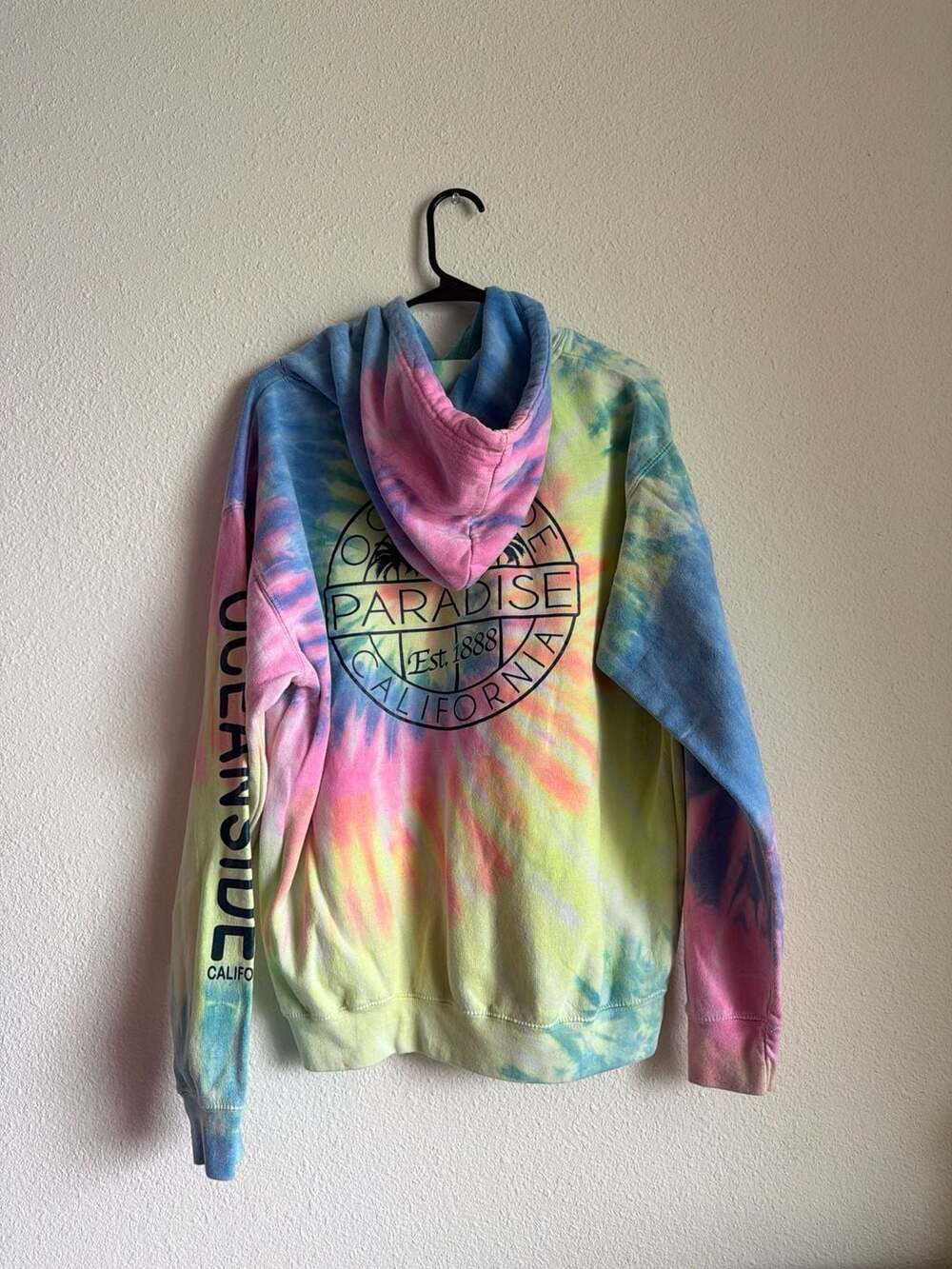 ESY Surf Co. Oceanside Paradise California Tie-Dye Hoodie Size L - Picture 6 of 8